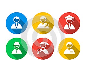 Flat icon set of of people
