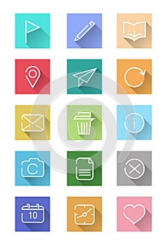 Flat icon set for website and smart device.