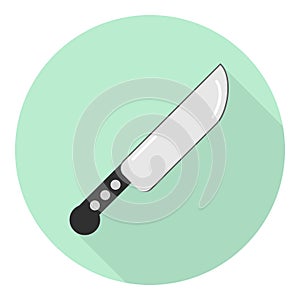 Flat icon of sharp kitchen knife for meat