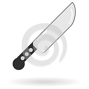 Flat icon of sharp kitchen knife for meat