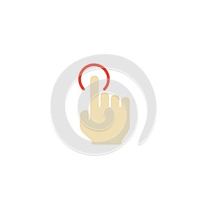 Flat Icon Single Tap Element. Vector Illustration Of Flat Icon Nudge Isolated photo