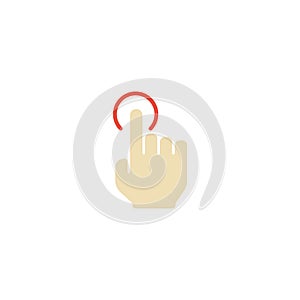 Flat Icon Single Tap Element. Vector Illustration Of Flat Icon Nudge Isolated