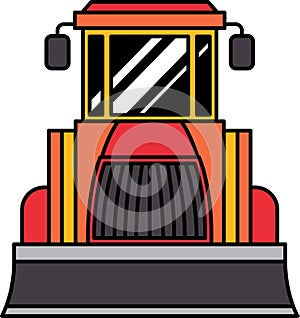 flat icon vector of bulldozer