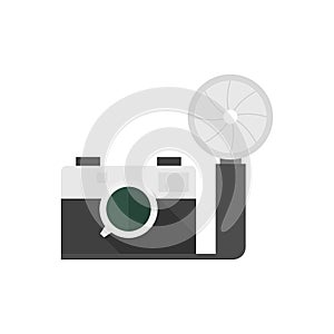 Flat icon - Vintage camera