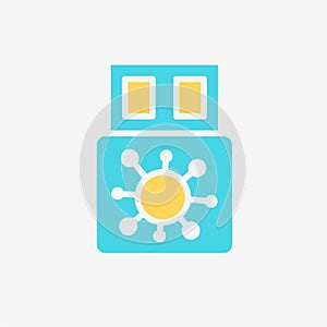 Flat Icon Virus on USB flash drive.