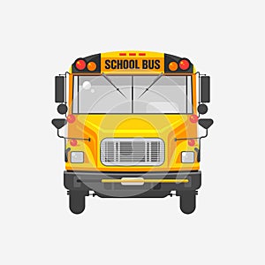 Flat icon yellow school bus