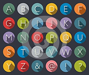 Flat icons alphabet