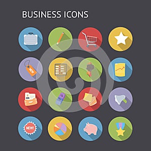 Flat icons for business and finance