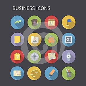 Flat icons for business and finance