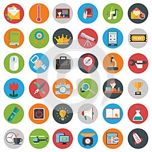 Flat icons design modern vector illustration big set of various financial service items, web and technology development, business