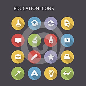 Flat Icons For education and science