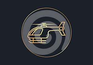 Flat icons for Helicopter,Gold color,vector illustrations