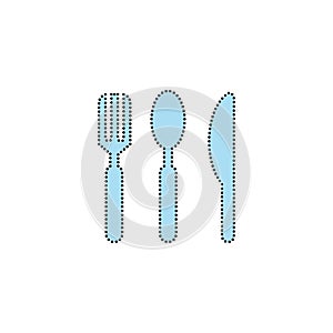 Flat icons for Knife, fork and spoon tools,vector illustrations