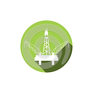 Flat icons ,oil platform isolated icon on white background, oil industry