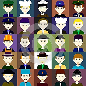 Flat icons people Vector 3 4