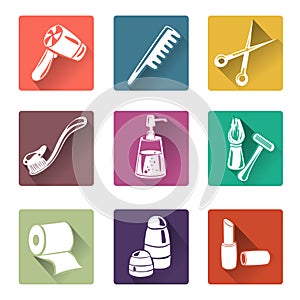 Flat icons personal care