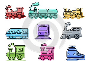 Flat icons set,transportation,Train,vector illustrations