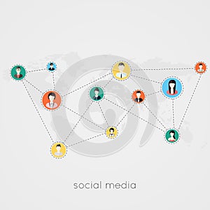 Flat icons for social media