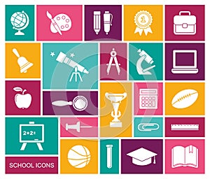 Icons on the theme of school and education