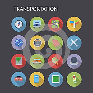 Flat Icons For Transportation