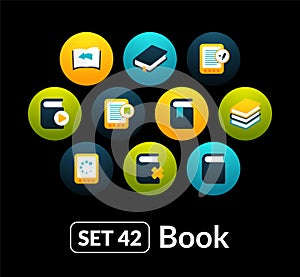 Flat icons vector set 42 - book collection