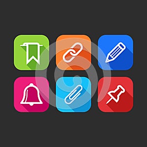 Flat icons for web and mobile applications