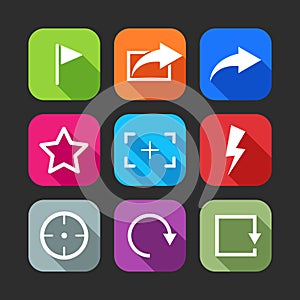 Flat icons for web and mobile applications