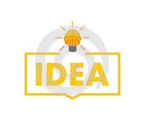 Flat idea for concept design. Lightbulb icon. Idea, solution, business, strategy concept. Vector stock illustration