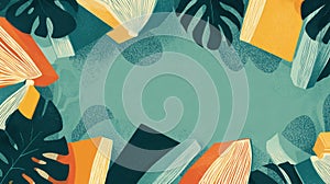 Flat illustration banner with open books pattern and bookmark element