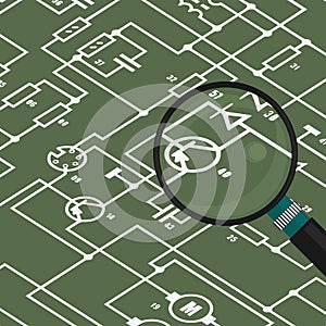 Flat illustration electrical diagnostics