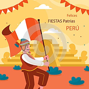 Flat illustration for fiestas patrias chile Vector illustration photo