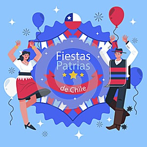 Flat illustration for fiestas patrias chile Vector illustration photo