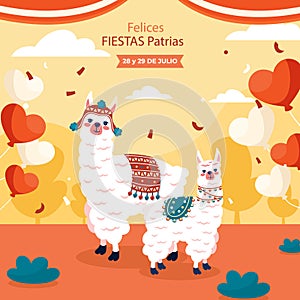 Flat illustration for fiestas patrias chile Vector illustration photo