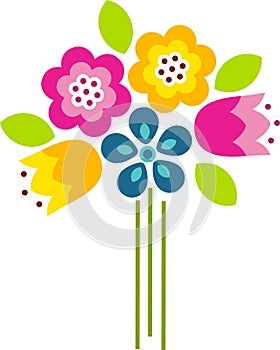 Flat Illustration of a flower in a simple colorful style.