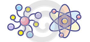 Flat Illustration icons - Atom energy science icon