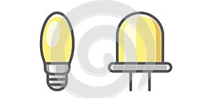 Flat Illustration Icons Lamp lighting bubbles energy idea creativity creative