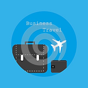 The flat illustration logo business travel in style