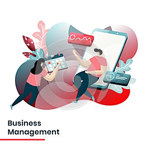 Flat Illustration Modern people and Business concept for Business Management. Landing page design for website and mobile website,