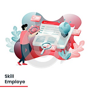 Flat Illustration Modern people and Business concept for Skill Employee. Landing page design for website and mobile website,