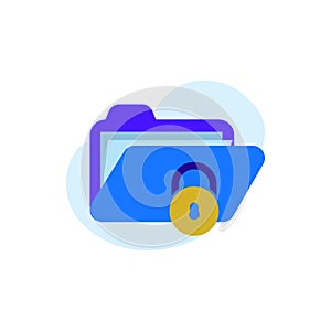 Flat illustration secure folder data security design concept
