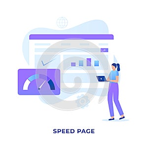 Flat illustration site speed concept