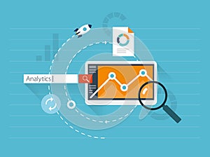 Flat illustration web analytics