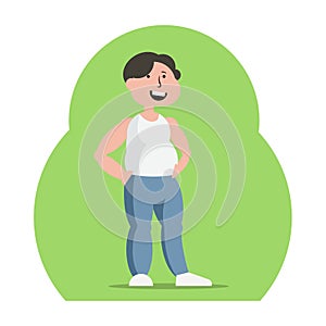 flat illustration of young guy in fitness outfit