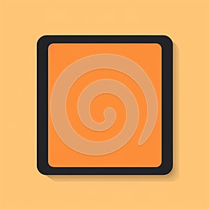 Flat image of a graphic tablet on an orange background. Simple vector icon of a graphic tablet. Digital illustration.