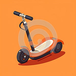 Flat image of a gyroboard on an orange background. A simple vector image of a gyroboard. Digital illustration.
