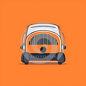 Flat image of a shearing machine on an orange background. Simple vector icon of a hair clipper. Digital illustration.