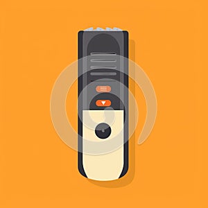 Flat image of a voice recorder on an orange background. Simple vector icon of a voice recorder. Digital illustration.