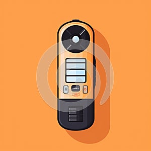 Flat image of a voice recorder on an orange background. Simple vector icon of a voice recorder. Digital illustration.