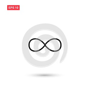 Flat infinity symbol vector icon design isolated