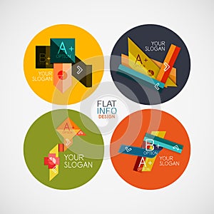 Flat infographic design concept set